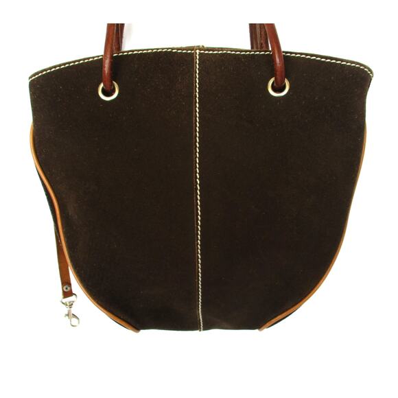 REGAZZE Italy Brown High Quality Genuine Suede Leather Tote Bucket Bag - Picture 2 of 12